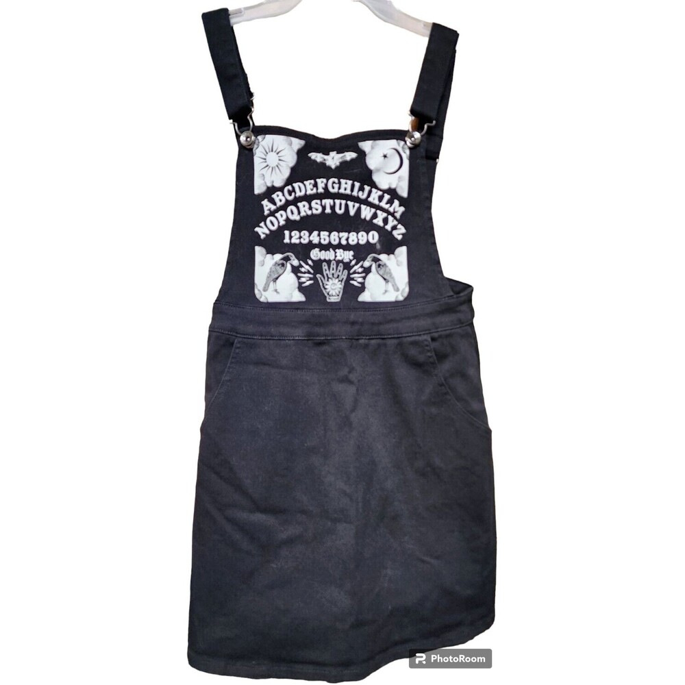 Hot Topic Black Denim Mini Jumper Ouija Board Size Small Witchy